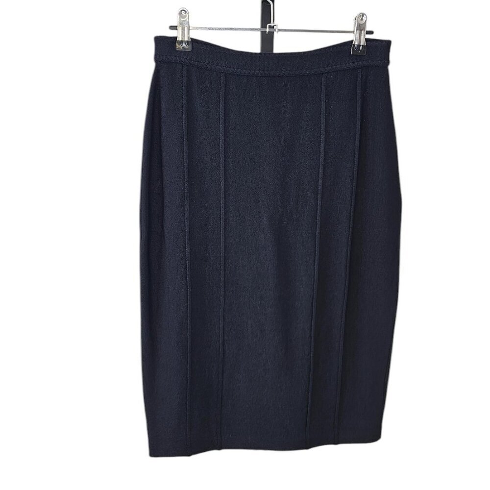 St. John Collection Womens Black Knee Length Pencil Skirt, Santana Knit, Size 4